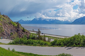  Udsigtspunkt til fjorden Turnagain Arm nær Anchorage i Alaska