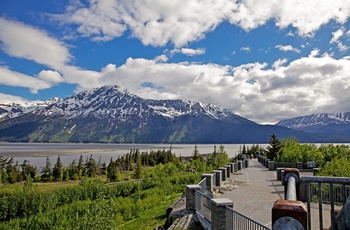 Udsigtspunkt til fjorden Turnagain Arm nær Anchorage i Alaska