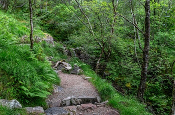 Steall Waterfall, Glen Nevis nær Fort William i Skotland