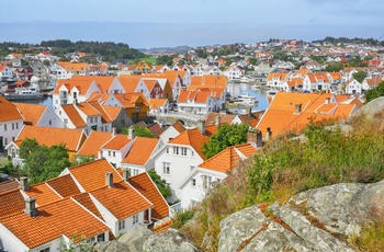 Skudeneshavn i Norge - små klassiske hvide træhuse