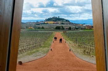 Vingården Bodegas Ysios i Baskerlandet i det nordlige Spanien - indgang